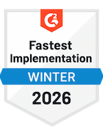 G2 Fastest Implementation Winter 2026 badge
